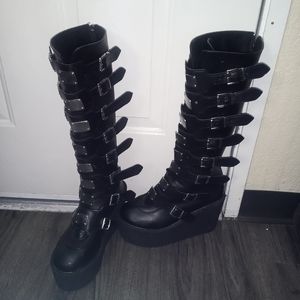 Knee high platform boots